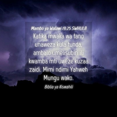 Picture 04 - Mambo ya Walawi 19:25 SWHULB - Katika mwaka wa tano unaweza kula tunda, ambalo - Bible Verse Picture