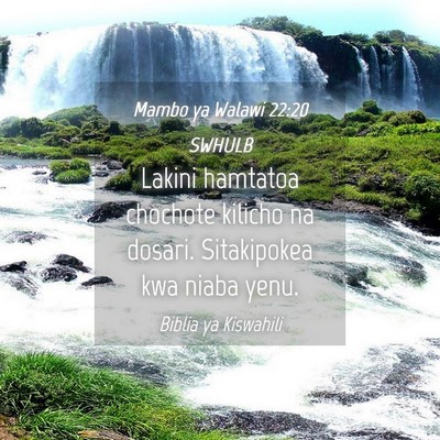 Picture 04 - Mambo ya Walawi 22:20 SWHULB - Lakini hamtatoa chochote kilicho na dosari. - Bible Verse Picture