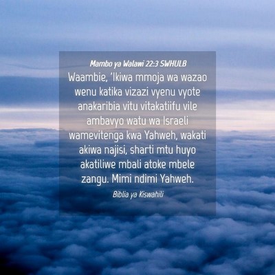 Picture 04 - Mambo ya Walawi 22:3 SWHULB - Waambie, 'Ikiwa mmoja wa wazao wenu katika vizazi - Bible Verse Picture