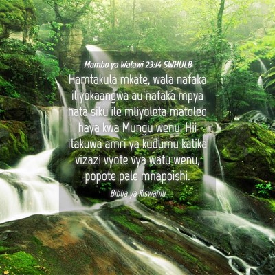 Picture 04 - Mambo ya Walawi 23:14 SWHULB - Hamtakula mkate, wala nafaka iliyokaangwa au - Bible Verse Picture