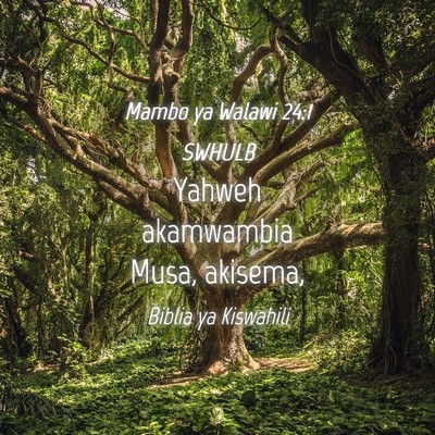 Picture 04 - Mambo ya Walawi 24:1 SWHULB - Yahweh akamwambia Musa, - Bible Verse Picture