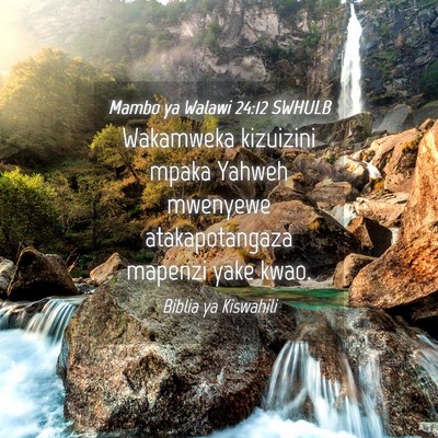 Picture 04 - Mambo ya Walawi 24:12 SWHULB - Wakamweka kizuizini mpaka Yahweh mwenyewe - Bible Verse Picture