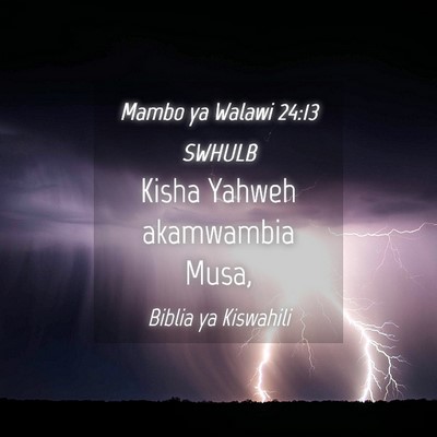 Picture 04 - Mambo ya Walawi 24:13 SWHULB - Kisha Yahweh akamwambia - Bible Verse Picture