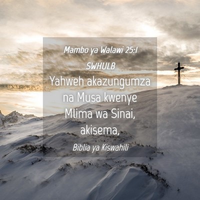 Picture 04 - Mambo ya Walawi 25:1 SWHULB - Yahweh akazungumza na Musa kwenye Mlima wa Sinai, - Bible Verse Picture
