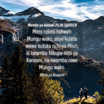 Picture 04 - Mambo ya Walawi 25:38 SWHULB - Mimi ndimi Yahweh Mungu wako, aliye kuleta wewe - Bible Verse Picture