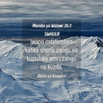 Picture 04 - Mambo ya Walawi 26:3 SWHULB - Iwapo mtatembea katika sheria zangu na kuzishika - Bible Verse Picture