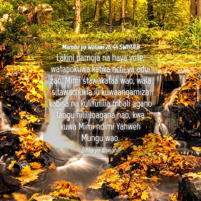 Picture 04 - Mambo ya Walawi 26:44 SWHULB - Lakini pamoja na haya yote, watapokuwa katika - Bible Verse Picture