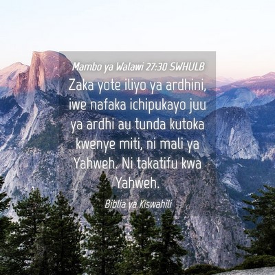 Picture 04 - Mambo ya Walawi 27:30 SWHULB - Zaka yote iliyo ya ardhini, iwe nafaka ichipukayo - Bible Verse Picture