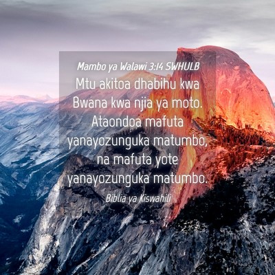 Picture 04 - Mambo ya Walawi 3:14 SWHULB - Mtu akitoa dhabihu kwa Bwana kwa njia ya moto. - Bible Verse Picture