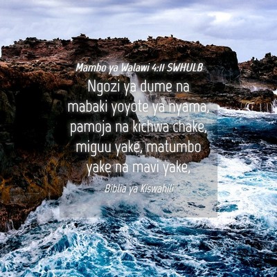 Picture 04 - Mambo ya Walawi 4:11 SWHULB - Ngozi ya dume na mabaki yoyote ya nyama, pamoja - Bible Verse Picture