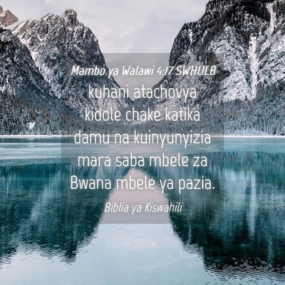 Picture 04 - Mambo ya Walawi 4:17 SWHULB - kuhani atachovya kidole chake katika damu na - Bible Verse Picture