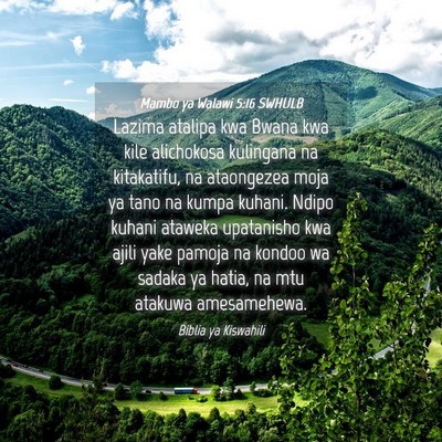 Picture 04 - Mambo ya Walawi 5:16 SWHULB - Lazima atalipa kwa Bwana kwa kile alichokosa - Bible Verse Picture