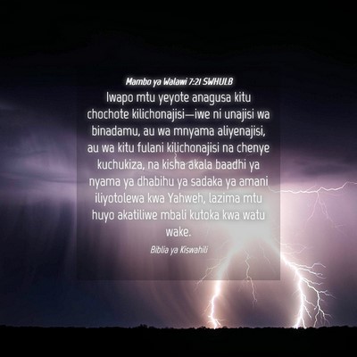 Picture 04 - Mambo ya Walawi 7:21 SWHULB - Iwapo mtu yeyote anagusa kitu chochote - Bible Verse Picture
