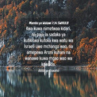 Picture 04 - Mambo ya Walawi 7:34 SWHULB - Kwa kuwa nimetwaa kidari, na paja la sadaka ya - Bible Verse Picture