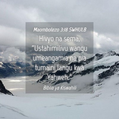 Picture 04 - Maombolezo 3:18 SWHULB - Hivyo na sema, “Ustahimilivu wangu umeangamia - Bible Verse Picture