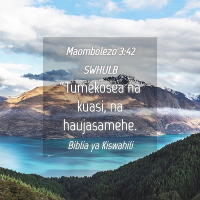 Picture 04 - Maombolezo 3:42 SWHULB - “Tumekosea na kuasi, na - Bible Verse Picture