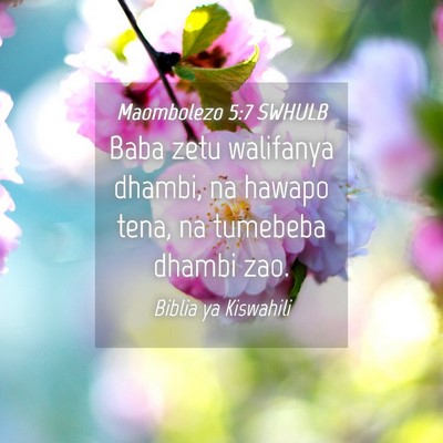 Picture 04 - Maombolezo 5:7 SWHULB - Baba zetu walifanya dhambi, na hawapo tena, na - Bible Verse Picture