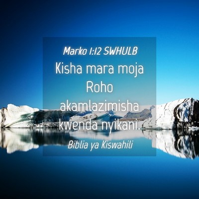 Picture 04 - Marko 1:12 SWHULB - Kisha mara moja Roho akamlazimisha kwenda - Bible Verse Picture
