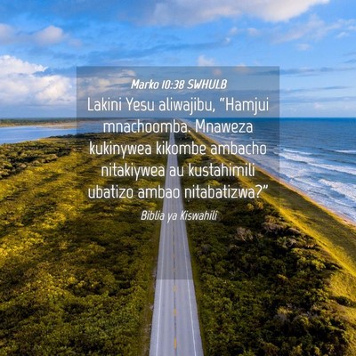 Picture 04 - Marko 10:38 SWHULB - Lakini Yesu aliwajibu, “Hamjui mnachoomba. - Bible Verse Picture