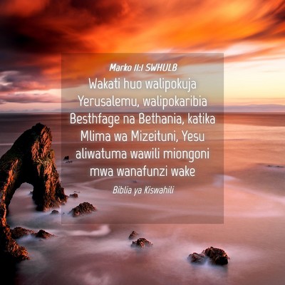 Picture 04 - Marko 11:1 SWHULB - Wakati huo walipokuja Yerusalemu, walipokaribia - Bible Verse Picture