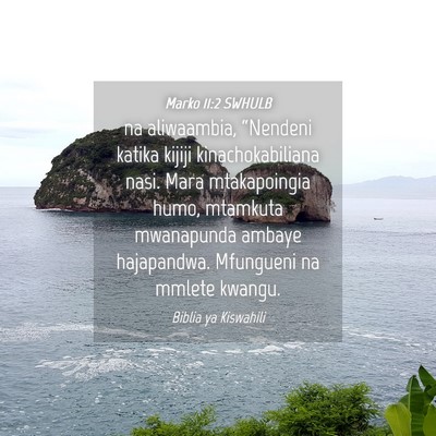 Picture 04 - Marko 11:2 SWHULB - na aliwaambia, “Nendeni katika kijiji - Bible Verse Picture