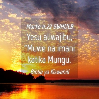 Picture 04 - Marko 11:22 SWHULB - Yesu aliwajibu, “Muwe na imani katika - Bible Verse Picture