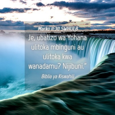 Picture 04 - Marko 11:30 SWHULB - Je, ubatizo wa Yohana ulitoka mbinguni au ulitoka - Bible Verse Picture