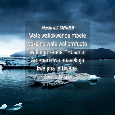 Picture 04 - Marko 11:9 SWHULB - Wale waliokwenda mbele yake na wale waliomfuata - Bible Verse Picture