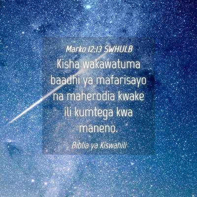 Picture 04 - Marko 12:13 SWHULB - Kisha wakawatuma baadhi ya mafarisayo na - Bible Verse Picture