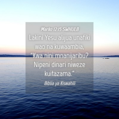 Picture 04 - Marko 12:15 SWHULB - Lakini Yesu alijua unafiki wao na kuwaambia, - Bible Verse Picture