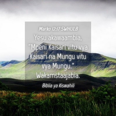 Picture 04 - Marko 12:17 SWHULB - Yesu akawaambia, “Mpeni Kaisari vitu vya - Bible Verse Picture