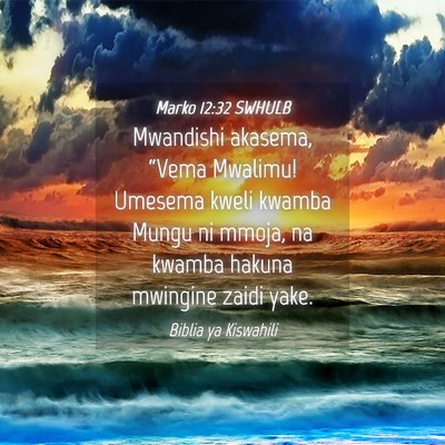 Picture 04 - Marko 12:32 SWHULB - Mwandishi akasema, “Vema Mwalimu! Umesema kweli - Bible Verse Picture