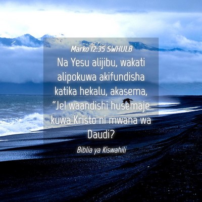 Picture 04 - Marko 12:35 SWHULB - Na Yesu alijibu, wakati alipokuwa akifundisha - Bible Verse Picture