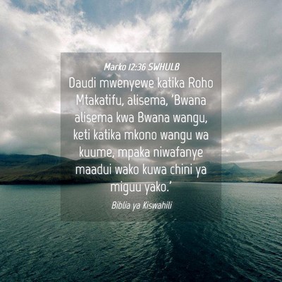 Picture 04 - Marko 12:36 SWHULB - Daudi mwenyewe katika Roho Mtakatifu, alisema, - Bible Verse Picture