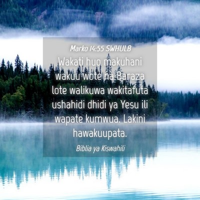 Picture 04 - Marko 14:55 SWHULB - Wakati huo makuhani wakuu wote na Baraza lote - Bible Verse Picture