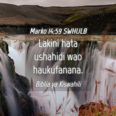 Picture 04 - Marko 14:59 SWHULB - Lakini hata ushahidi wao - Bible Verse Picture
