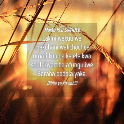 Picture 04 - Marko 15:11 SWHULB - Lakini wakuu wa makuhani walichochea umati kupiga - Bible Verse Picture
