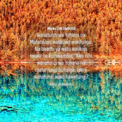 Picture 04 - Marko 2:18 SWHULB - Wanafunzi wa Yohana na Mafarisayo walikuwa - Bible Verse Picture