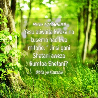 Picture 04 - Marko 3:23 SWHULB - Yesu aliwaita kwake na kusema nao kwa mifano, “ - Bible Verse Picture