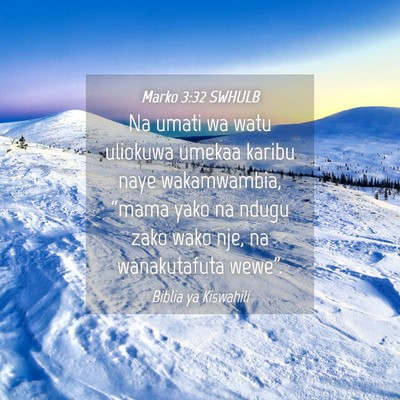 Picture 04 - Marko 3:32 SWHULB - Na umati wa watu uliokuwa umekaa karibu naye - Bible Verse Picture