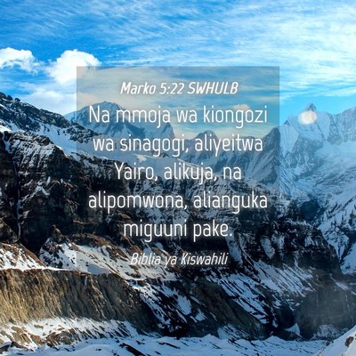 Picture 04 - Marko 5:22 SWHULB - Na mmoja wa kiongozi wa sinagogi, aliyeitwa - Bible Verse Picture