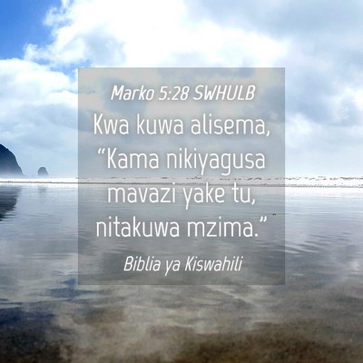 Picture 04 - Marko 5:28 SWHULB - Kwa kuwa alisema, “Kama nikiyagusa mavazi yake - Bible Verse Picture