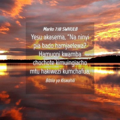 Picture 04 - Marko 7:18 SWHULB - Yesu akasema, “Na ninyi pia bado hamjaelewa? - Bible Verse Picture
