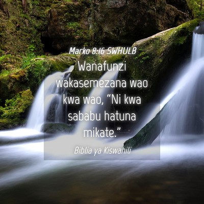 Picture 04 - Marko 8:16 SWHULB - Wanafunzi wakasemezana wao kwa wao, “Ni kwa - Bible Verse Picture