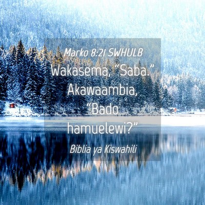 Picture 04 - Marko 8:21 SWHULB - Wakasema, “Saba.” Akawaambia, “Bado - Bible Verse Picture