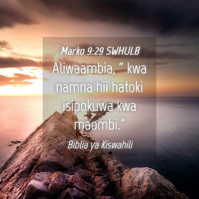 Picture 04 - Marko 9:29 SWHULB - Aliwaambia, “ kwa namna hii hatoki isipokuwa - Bible Verse Picture