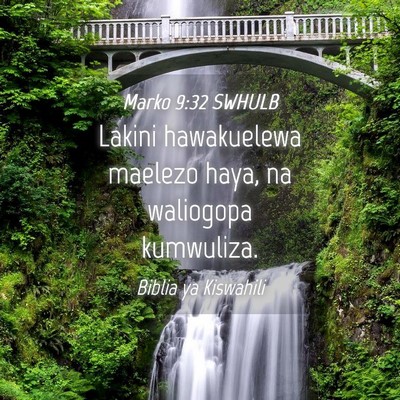 Picture 04 - Marko 9:32 SWHULB - Lakini hawakuelewa maelezo haya, na waliogopa - Bible Verse Picture