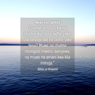 Picture 04 - Marko 9:50 SWHULB - Chumvi ni nzuri, kama chumvi ikipoteza ladha - Bible Verse Picture