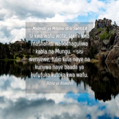 Picture 04 - Matendo ya Mitume 10:41 SWHULB - si kwa watu wote, lakini kwa mashahidi - Bible Verse Picture