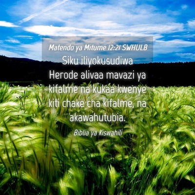 Picture 04 - Matendo ya Mitume 12:21 SWHULB - Siku iliyokusudiwa Herode alivaa mavazi ya - Bible Verse Picture